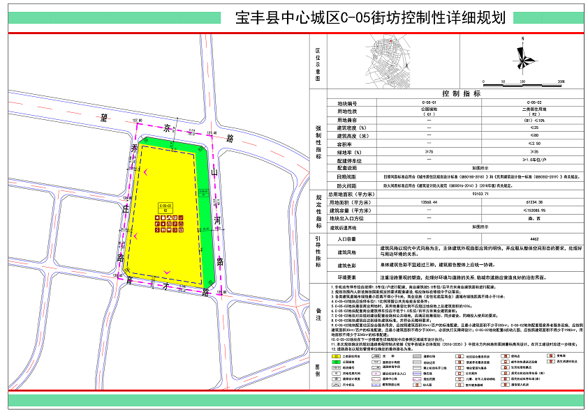 宝丰县中心城区c-05街坊控制性详细规划批前公示