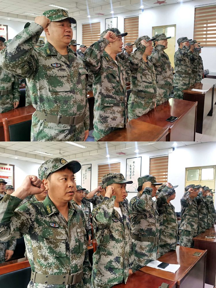 县自然资源局党组书记,局长,民兵护路连连长王月霞作总结,要求全体基